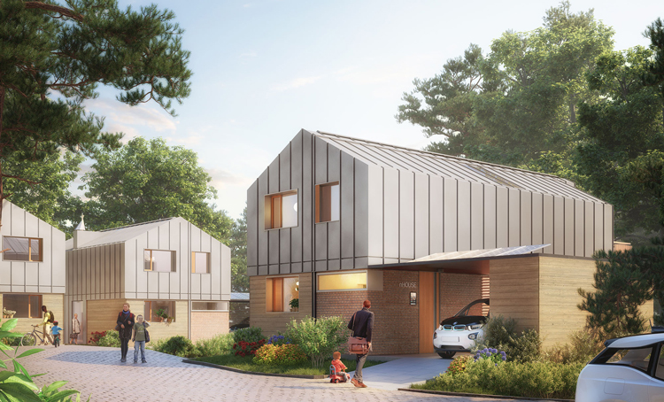 nHouse模塊化住宅的房屋建筑公司logo設計， vi設計