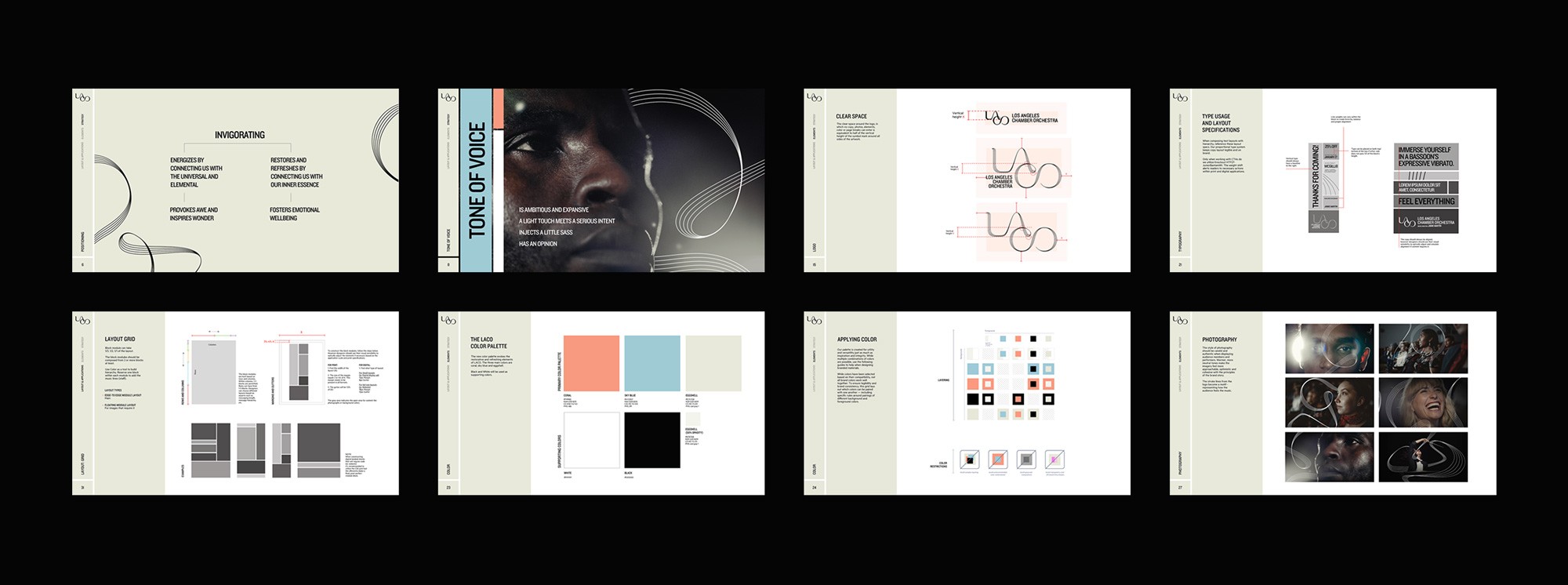 洛杉磯管弦樂隊LACO視覺形象設計，vi設計